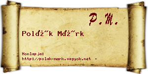 Polák Márk névjegykártya